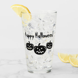 Happy halloween jack o lantern glas