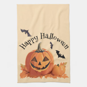 Happy halloween Jack o lantern Kökshandduk