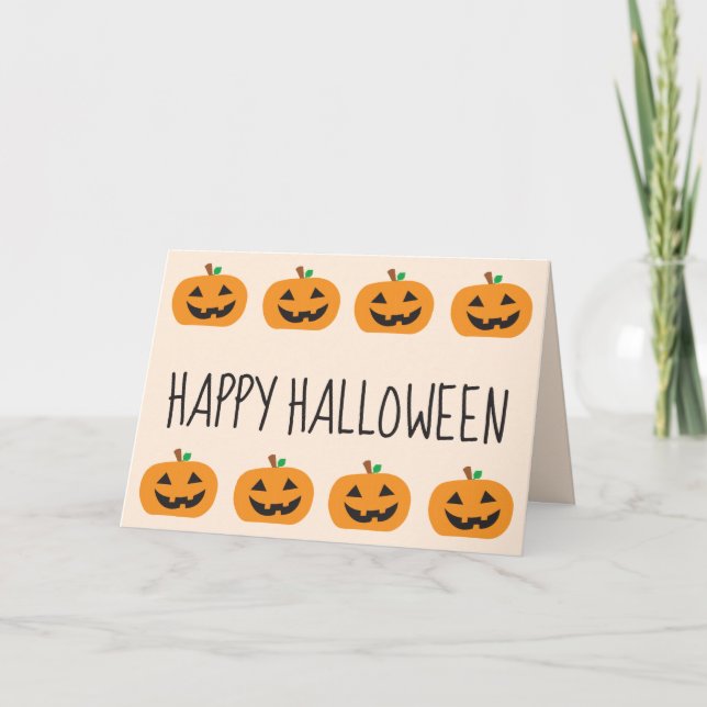 Happy halloween Jack o lantern Kort (Framsida)