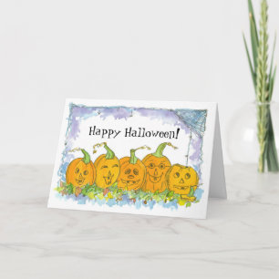Happy halloween Jack-O-Lantern Pumpkins Kort