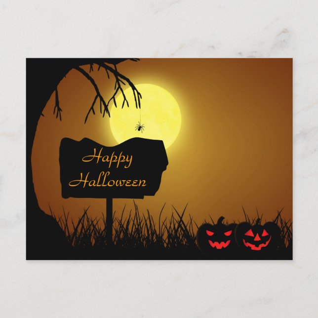 Happy halloween Jack o lantern Pumpkins Vykort (Framsida)