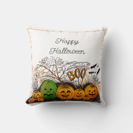 Happy halloween-Jack-o-lantern-uppställning Kudde