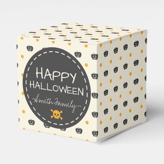 Happy halloween. Jack o lantern White Polka dots Presentaskar (Framsidan Sidan)