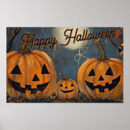 Happy halloween Jack O' Lanternglöd Poster