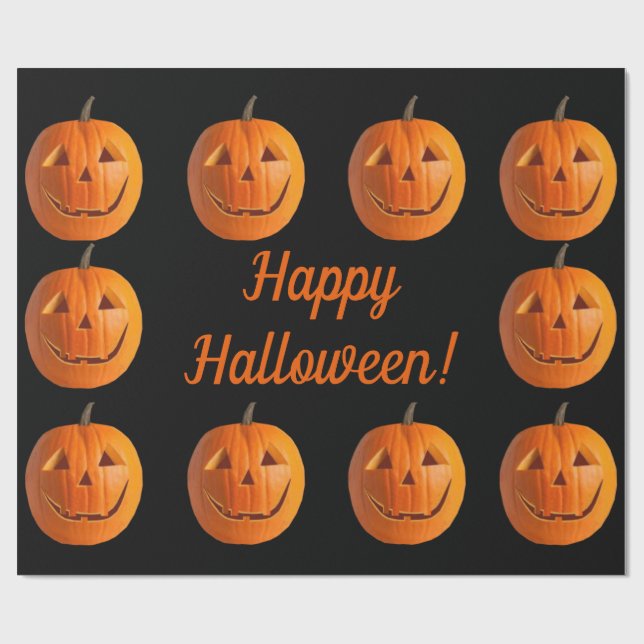 Happy halloween Jack-O-Lanternor Wrapping Papper Presentpapper (Platt)