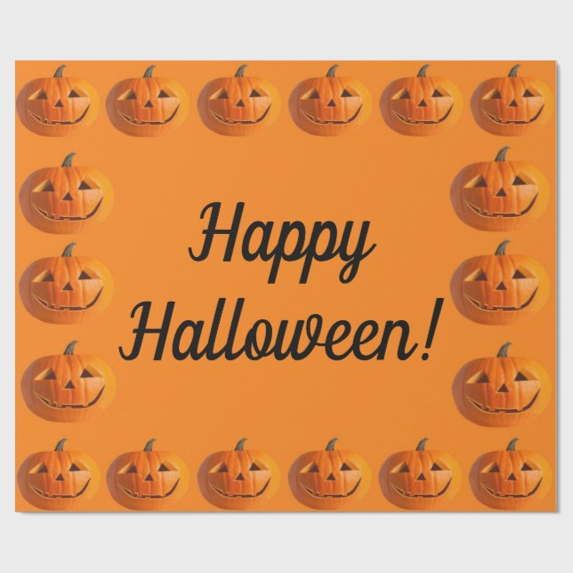 Happy halloween Jack-O-Lanternor Wrapping Papper Presentpapper (Platt)