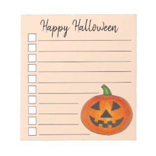 Happy halloween Jack o'Lantern Orange Pumpkin Anteckningsblock