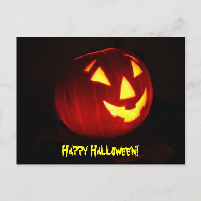 Happy halloween Jack o'Lanternvykort Vykort (Framsida)