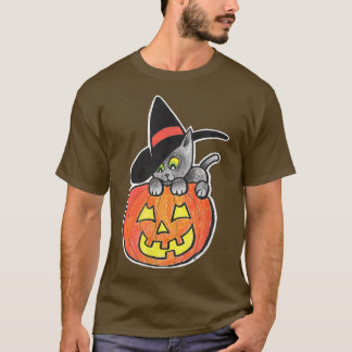 Happy halloween JackO'Lantern Black Kattunge Witc T Shirt