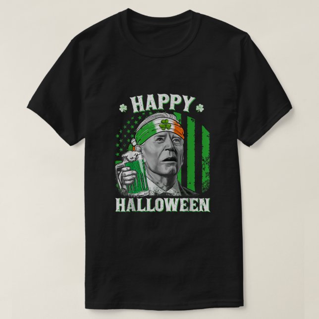 Happy halloween Joe Biden St patricks day Leprecha T Shirt (Design framsida)