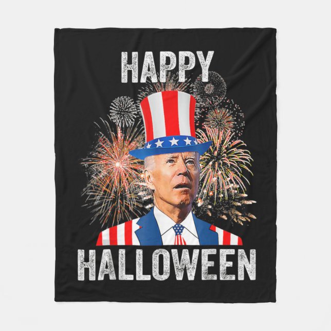 Happy halloween Joe Biden USA flagga Fireworks th  Fleecefilt (Framsidan)