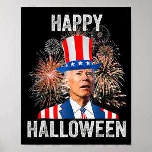 Happy halloween Joe Biden USA flagga Fireworks th  Poster