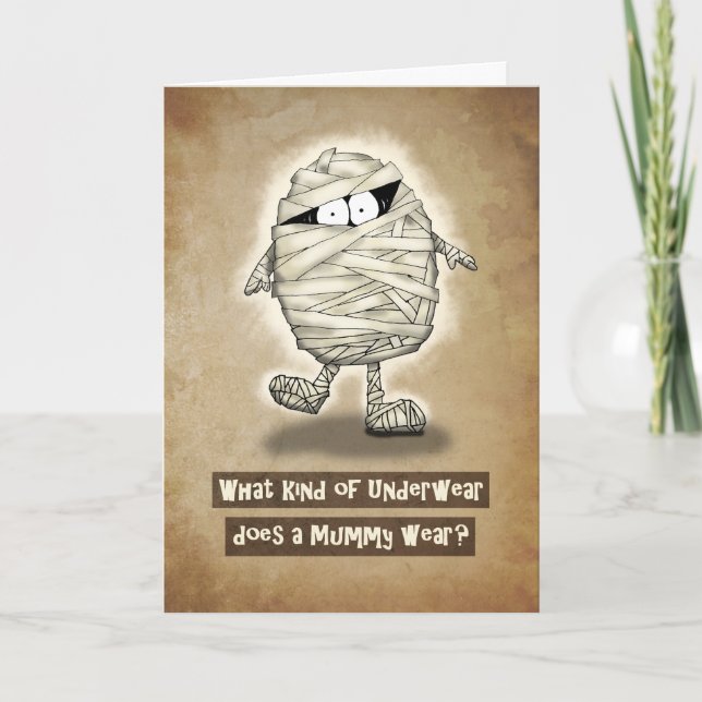 Happy halloween Joking Mummy Kort (Framsida)
