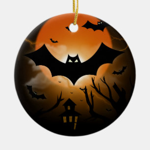 Happy halloween julgransprydnad keramik