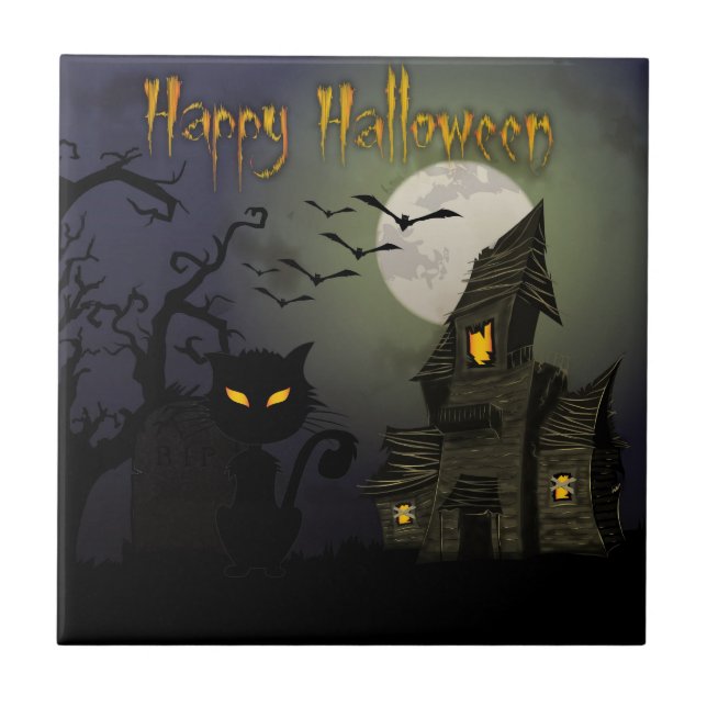 Happy halloween kakelplatta (Framsidan)