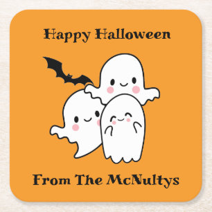 Happy halloween kan anpassa sig underlägg papper kvadrat