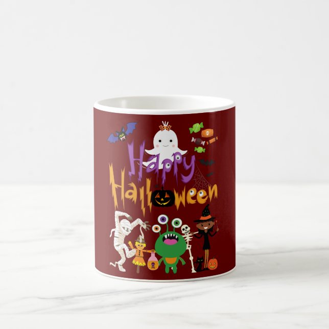 Happy halloween Kids Cute och Spooky Kaffemugg (Center)