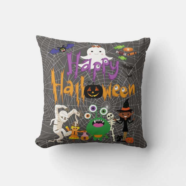 Happy halloween Kids Cute och Spooky Kudde (Framsida)