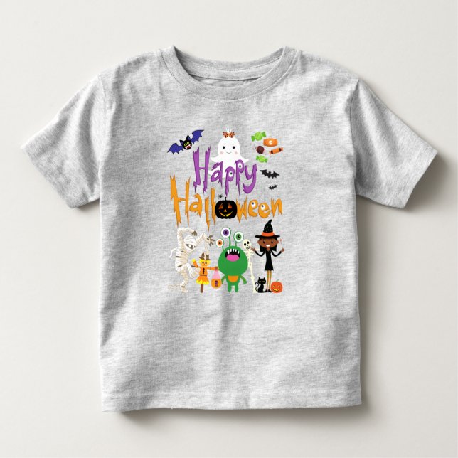 Happy halloween Kids Cute och Spooky T Shirt (Framsida)