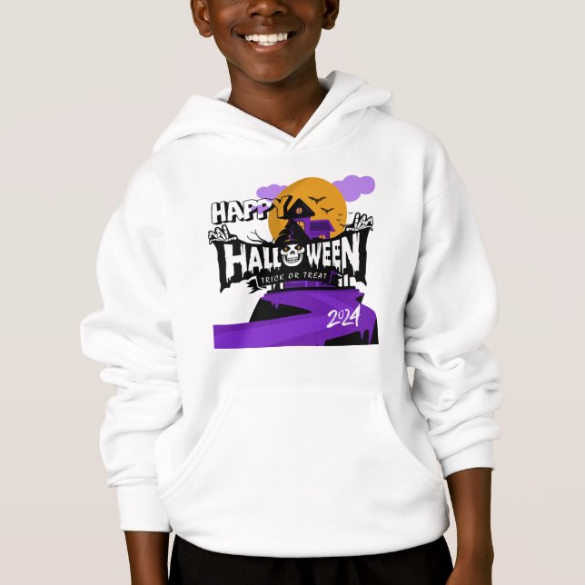 Happy halloween Kids Hoodies for Boys Mode 2024 T Shirt (Framsida)