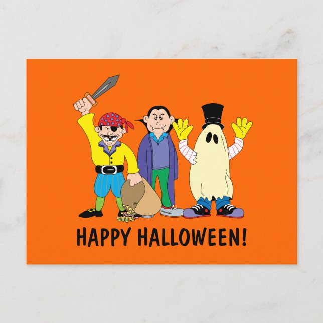 Happy halloween Kids i Costume Vykort (Framsida)