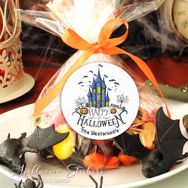 Happy Halloween Kids Party Halloween Runt Klistermärke