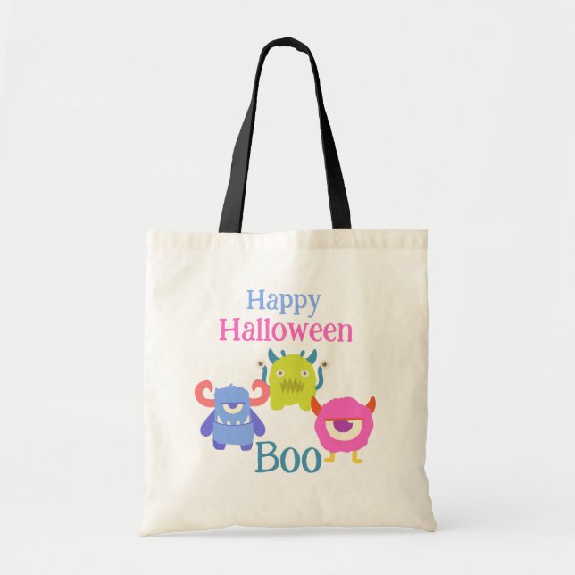 Happy halloween Kids Tote Bag Tygkasse (Framsidan)