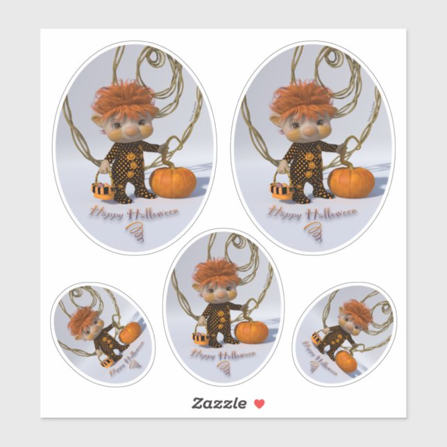 Happy halloween klistermärken (Ark)