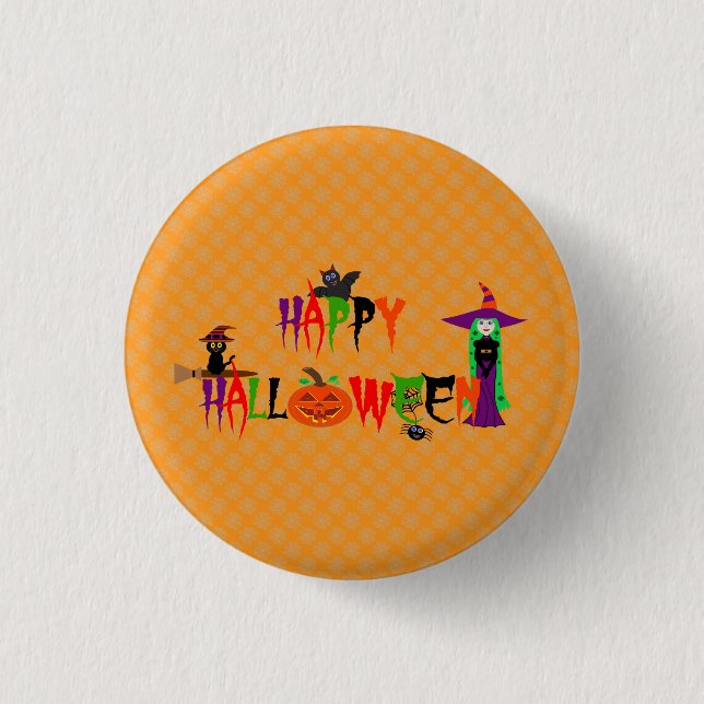 Happy halloween-knapp Badge Knapp (Framsida)