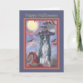Happy halloween-kort, guiden för gräns-kollie hund kort