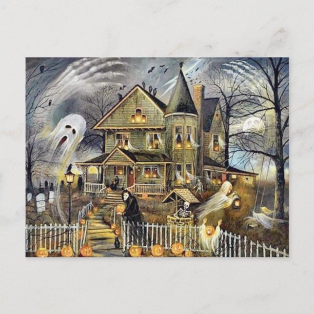 Happy halloween-kort helg vykort (Framsida)