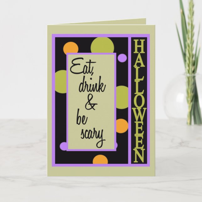 Happy halloween-kort kort (Framsida)