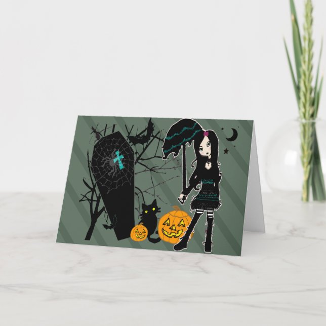Happy halloween-kort kort (Framsida)