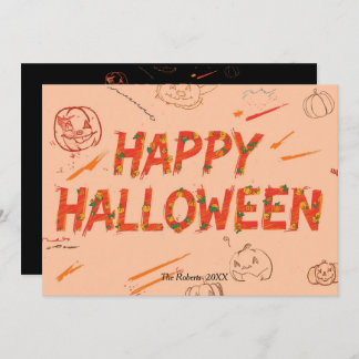 Happy halloween-kort, minimalistisk modern hallowe