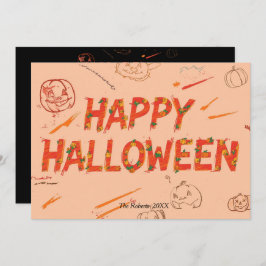 Happy halloween-kort, minimalistisk modern hallowe