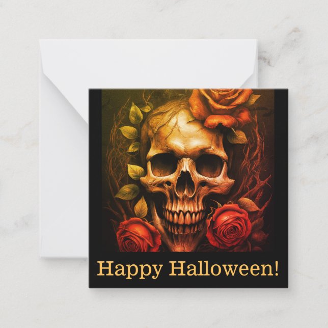 Happy halloween kort, söt, lagrar upp! anteckningskort (Framsida)