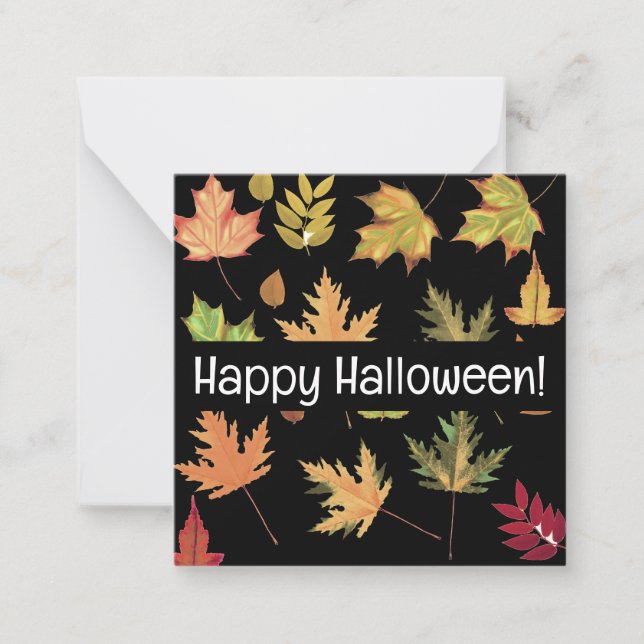 Happy halloween kort, söt, lagrar upp! anteckningskort (Framsida)