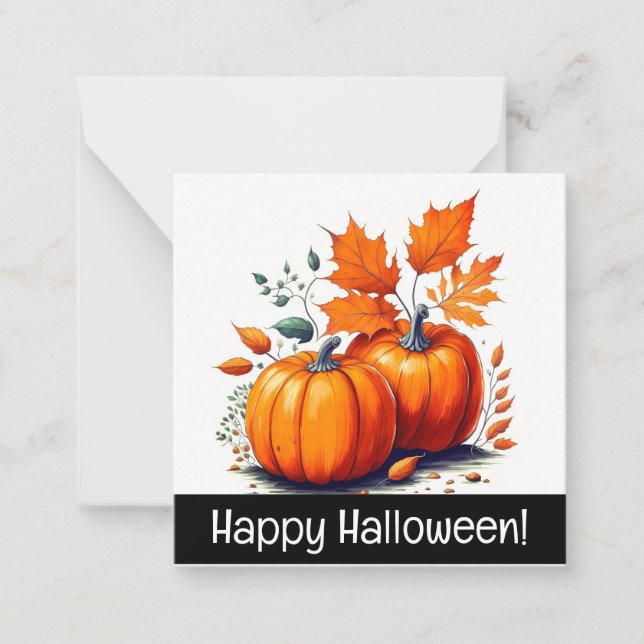Happy halloween kort, söt, lagrar upp! anteckningskort (Framsida)