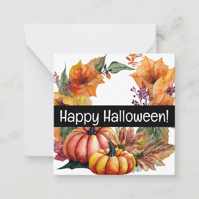 Happy halloween kort, söt, lagrar upp! anteckningskort (Framsida)