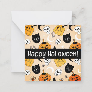 Happy halloween kort, söt, lagrar upp! anteckningskort