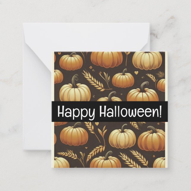 Happy halloween kort, söt, lagrar upp! anteckningskort (Framsida)