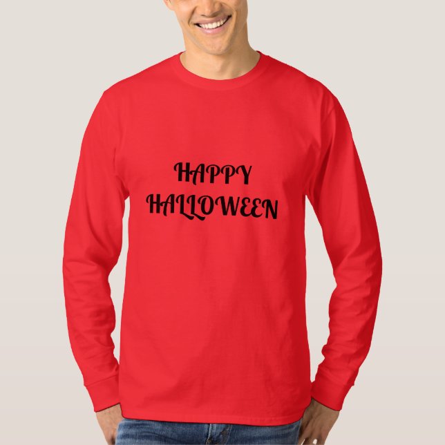 Happy halloween Kvinnors Orange Black T Shirt (Framsida)