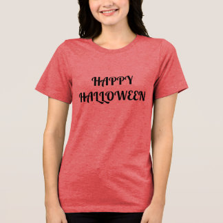 Happy halloween Kvinnors Orange Black T Shirt