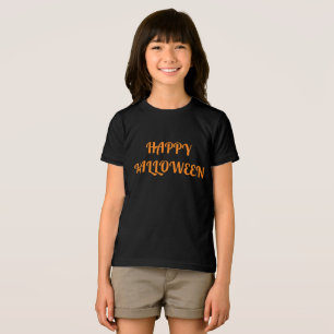 Happy halloween Kvinnors Orange Black T Shirt