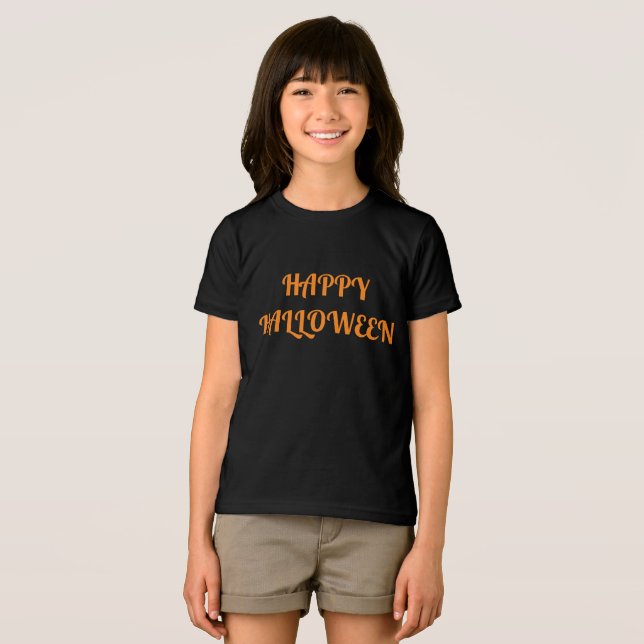 Happy halloween Kvinnors Orange Black T Shirt (Framsida Full)