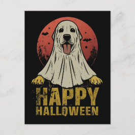 Happy halloween Labrador Retriever Hund Ghost Helg Vykort