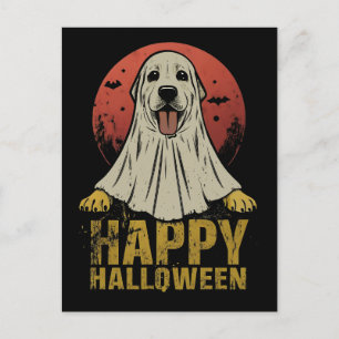 Happy halloween Labrador Retriever Hund Ghost Helg Vykort