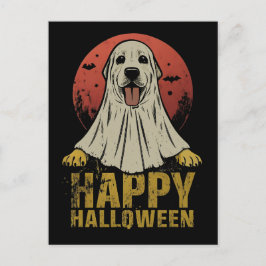 Happy halloween Labrador Retriever Hund Ghost Helg Vykort