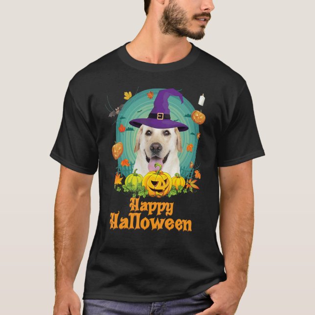 Happy halloween Labrador Retriever Hund Pumpkin Wi T Shirt (Framsida)