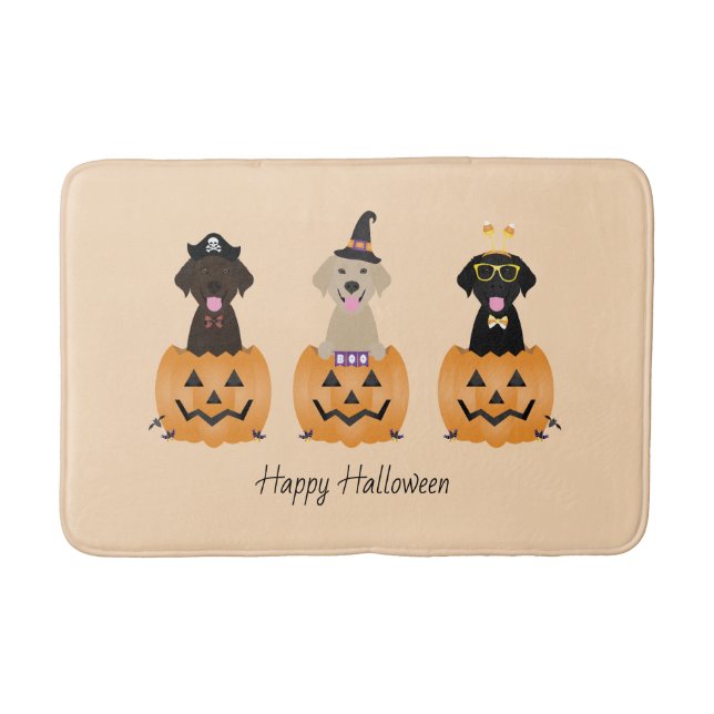Happy halloween Labrador Retriever Hundar Pumpkin Badrumsmatta (Framsidan)